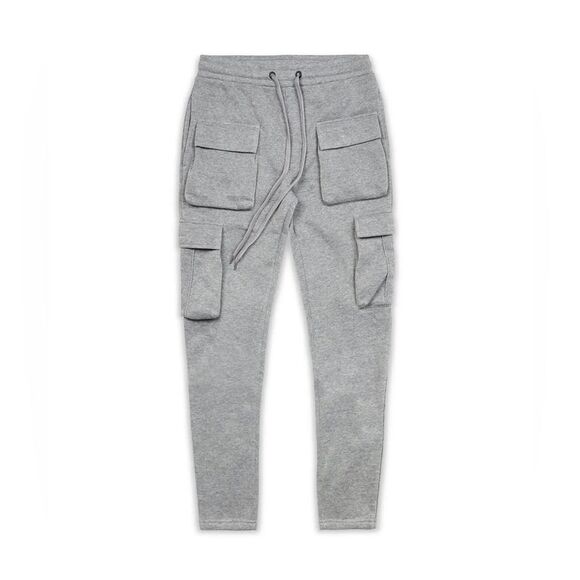 Reason Baxter Multi Pocket Cargo Sweatpants In Grey - Picture 3 of 5